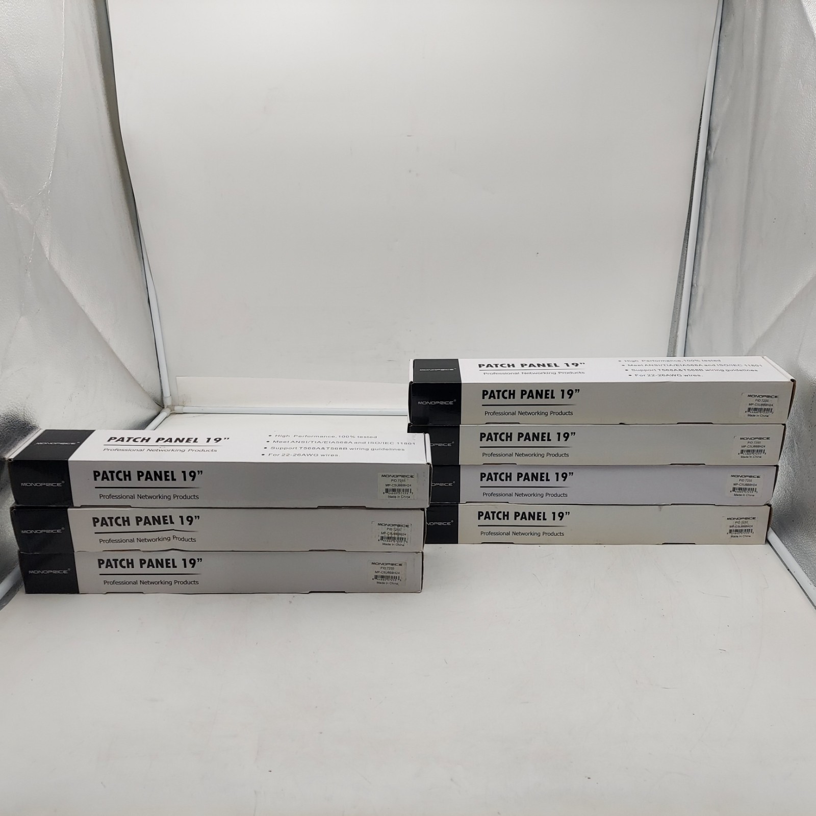 Lot of 7 Monoprice 7255 24-Port Cat6 Patch Panel MP-C5U8BBH24
