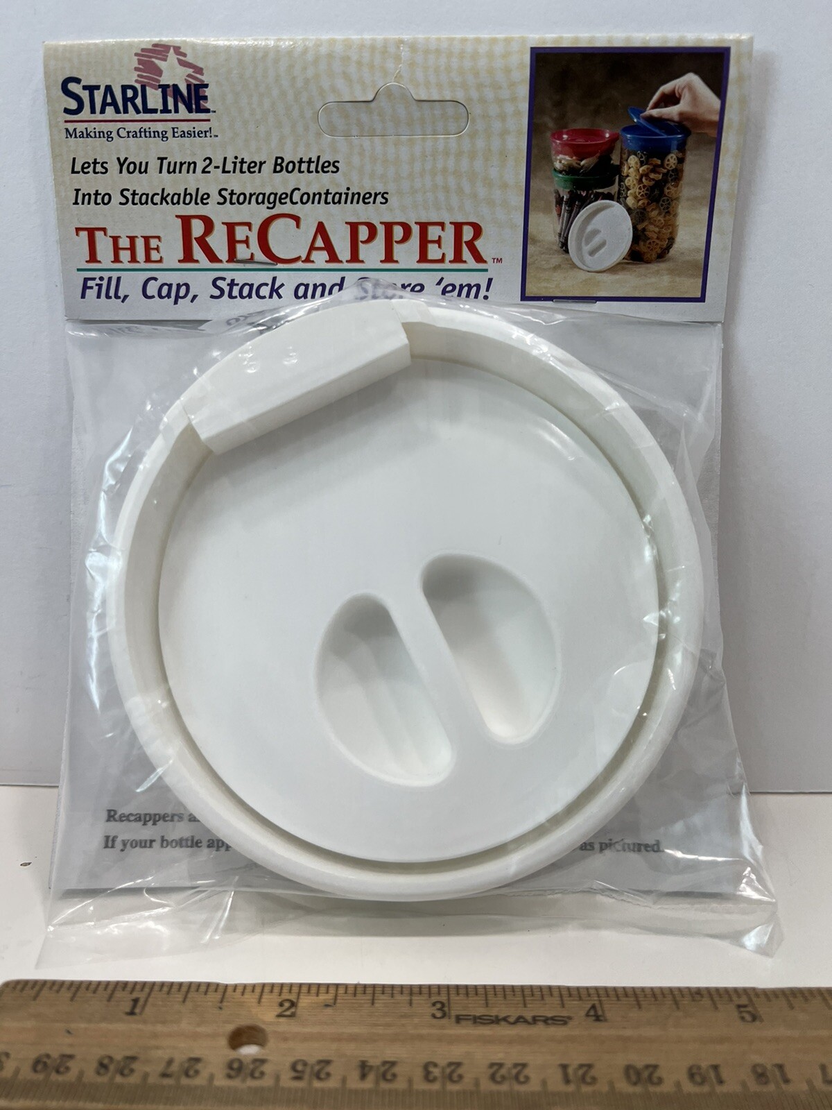 The ReCapper Lids Turns 2-Liter Bottles Into Containers, 1998 NOS White