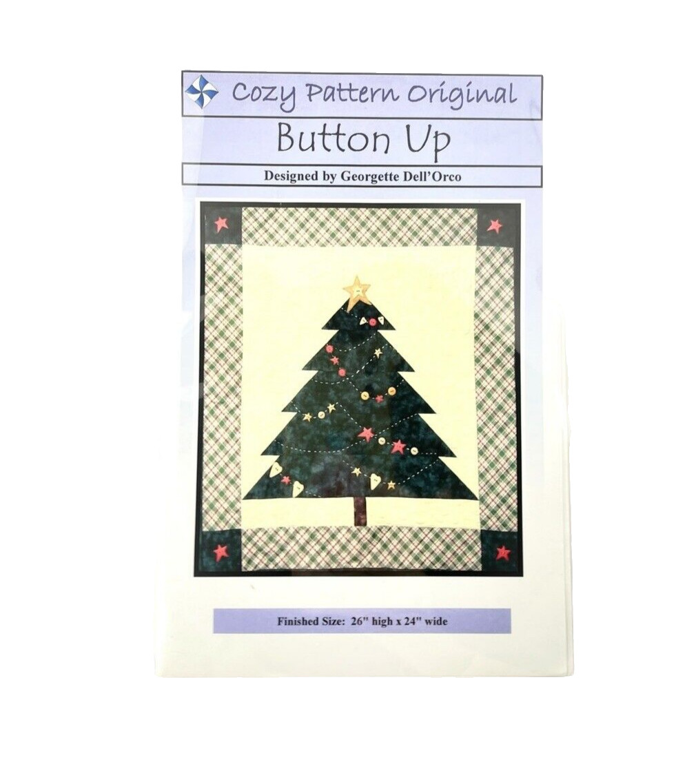Cozy Quilt PATTERN Button Up Christmas Tree Quilt 26" x 24" by Dell'Orco