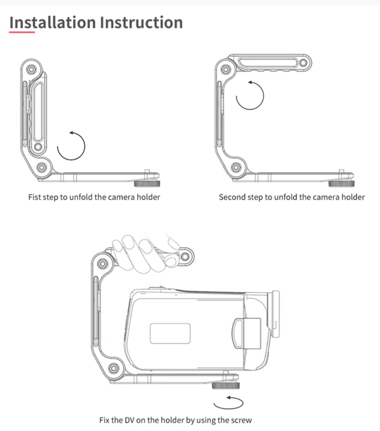 Ordro HC-1 Foldable Handheld Camera Stabilizer Holder for Smooth Shots