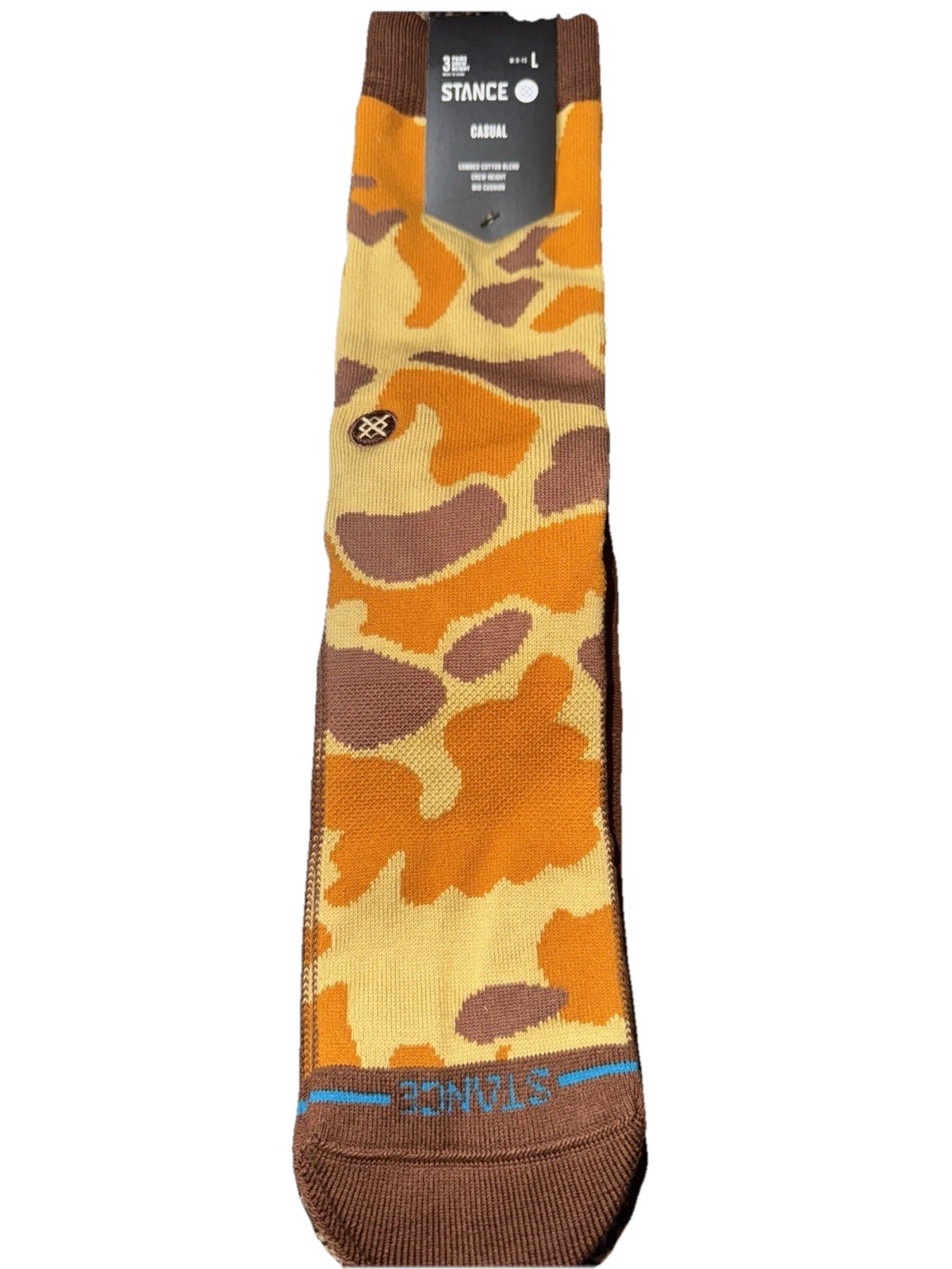 Stance Men's Camo Crew Socks LG (M 9-13, F 11-13) Brown Brand New