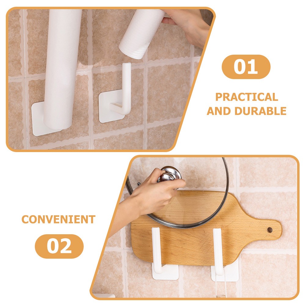 8 Pcs Sticker Hooks for Hanging Plastic Sticky Adhesive Towel Removable