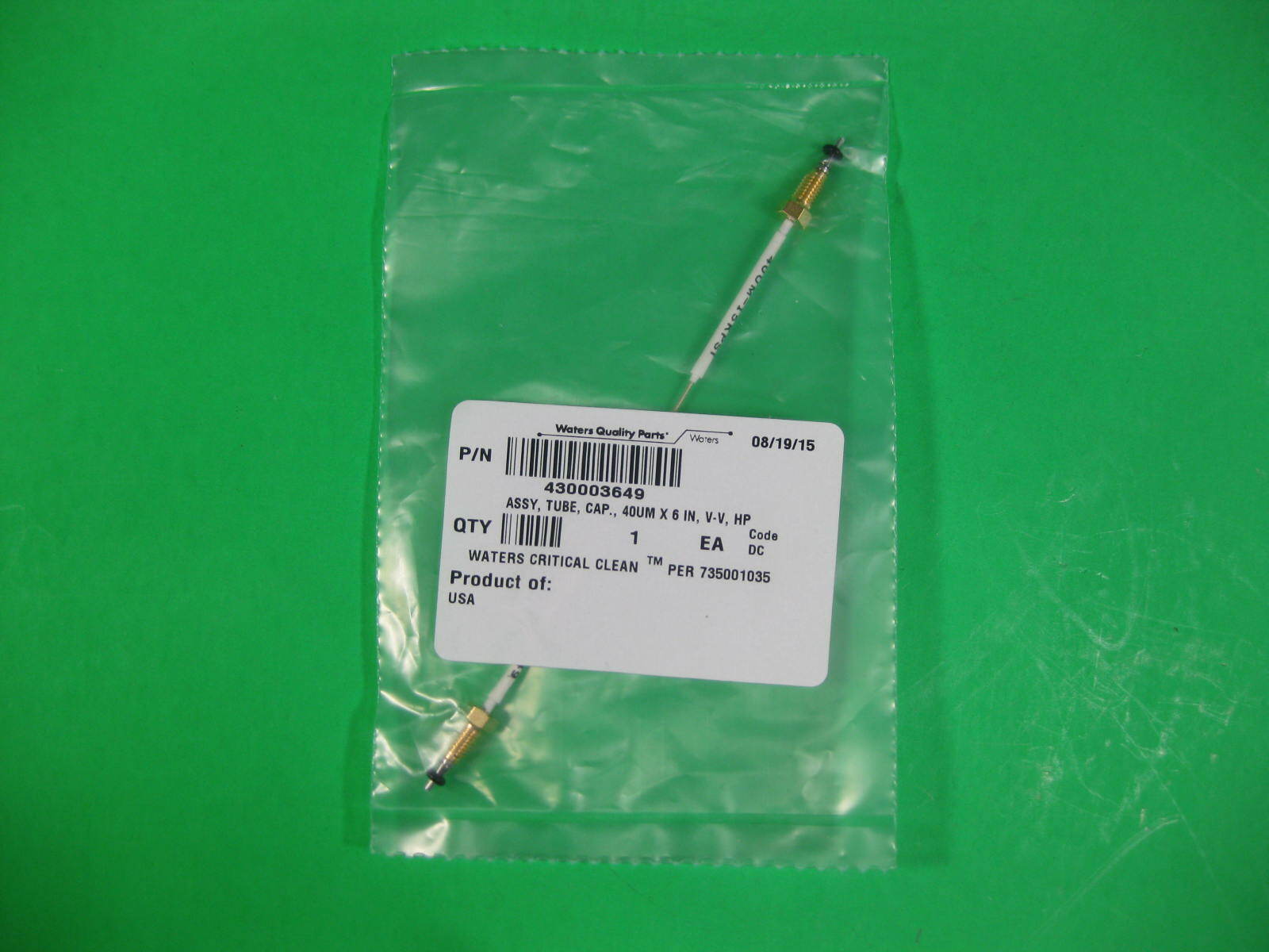 Waters Tubing Assembly Capillary 40µm x 6in. V-V, HP - 430003649, 700009878 -