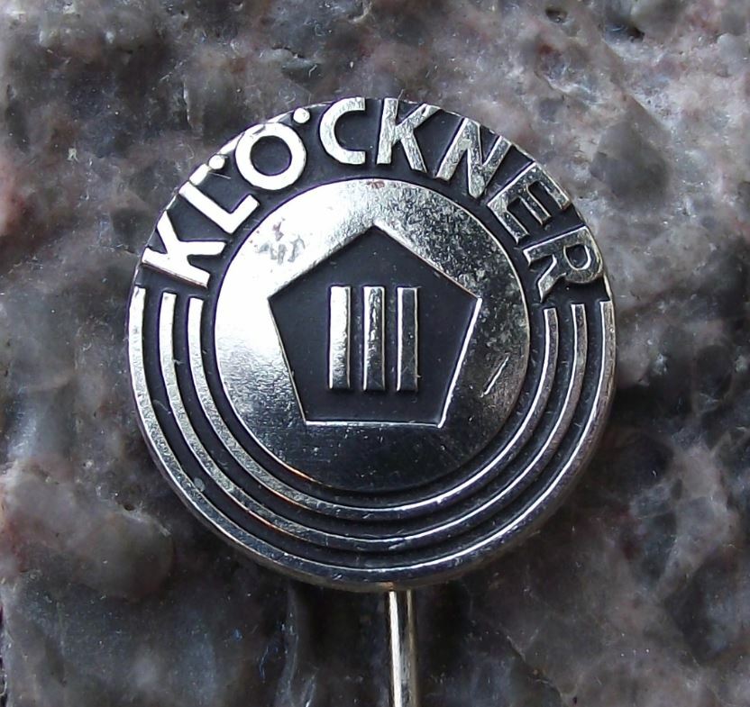 Antique Klockner German Steel Firm Company Engineering Logo Germany Pin Badge