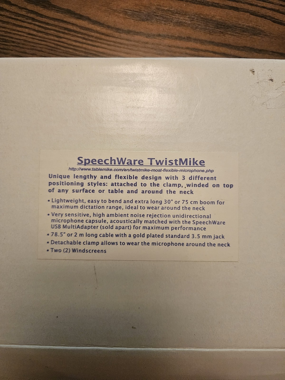 2x SpeechWare TwistMike Clamp On Table Mike Gooseneck Microphone 3.5mm