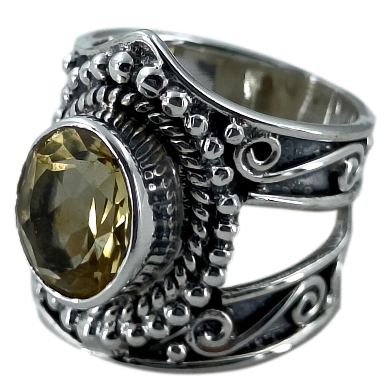 Citrine Silver Ring 925 Solid Sterling Silver Handmade Jewelry Size 3 to 13 US