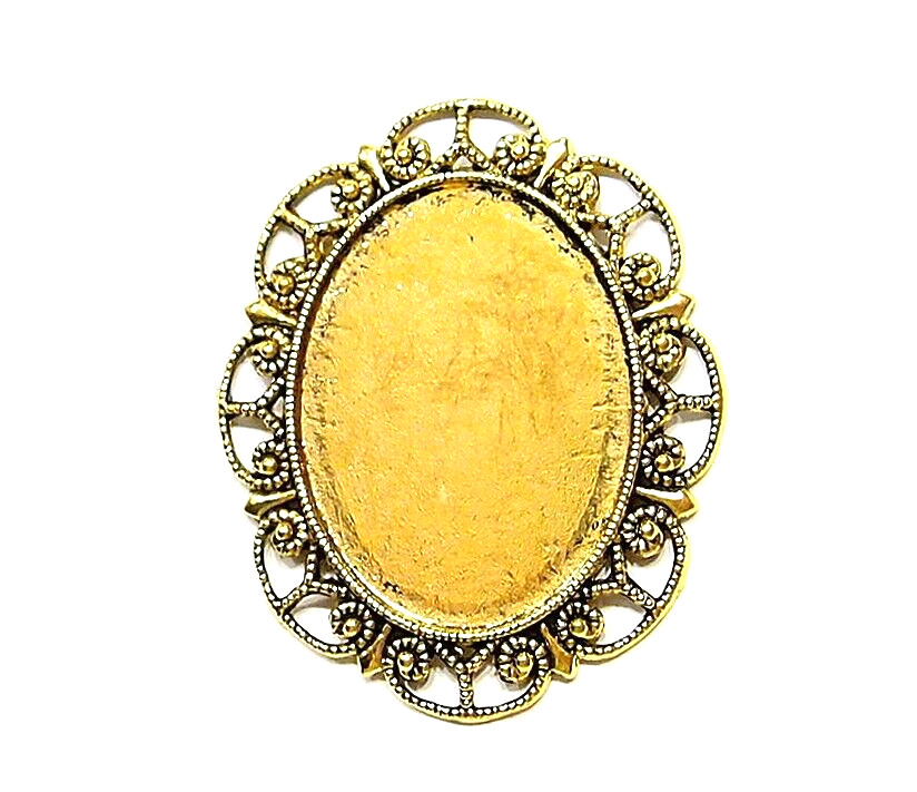 4 of 40x30mm Antique Gold Victorian Art Deco Delicate Lace Pendant Settings
