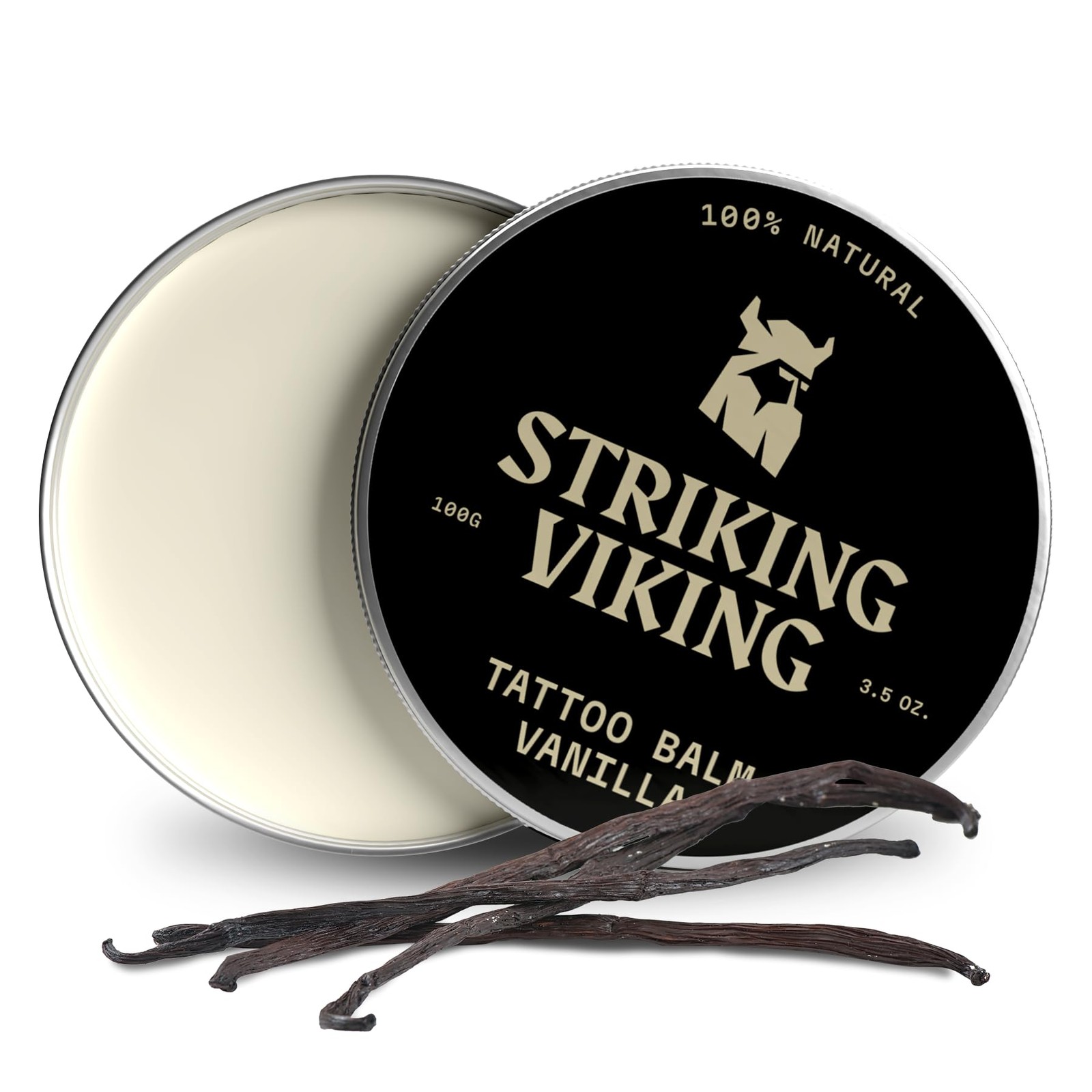 Striking Viking Tattoo Aftercare Balm - 3.5 Oz, Vanilla - Dual-Use Large