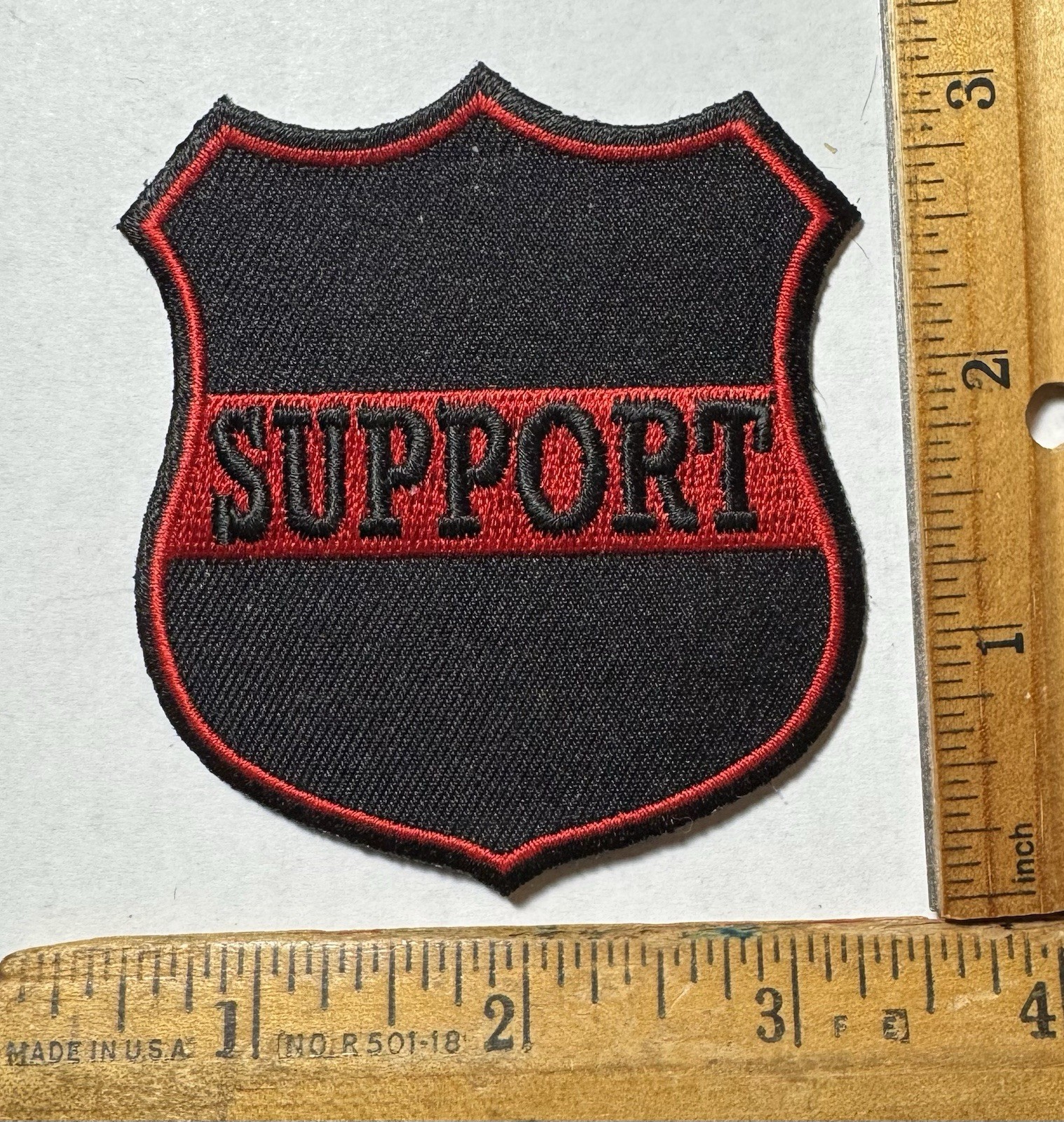 Support Firefighters Thin Red Line Iron On Patch Fire Department Rescue