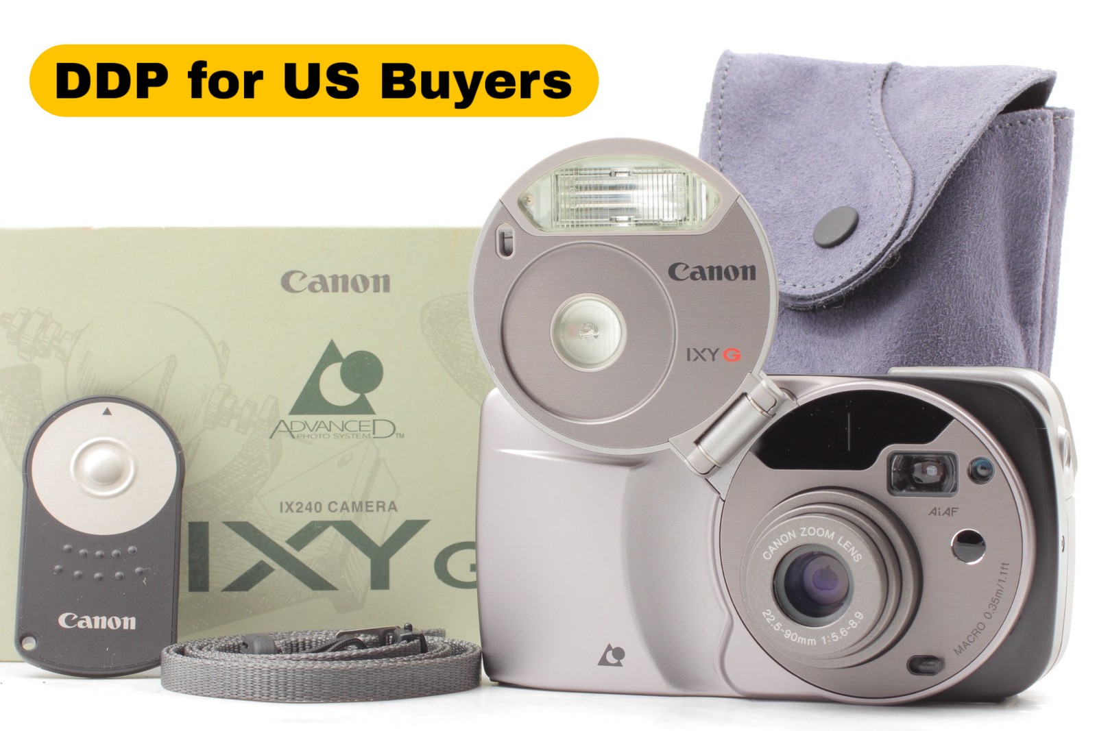 [Unused in Box] Canon IXY G Film Camera 22.5mm 90mm Zoom Case Strap From JAPAN