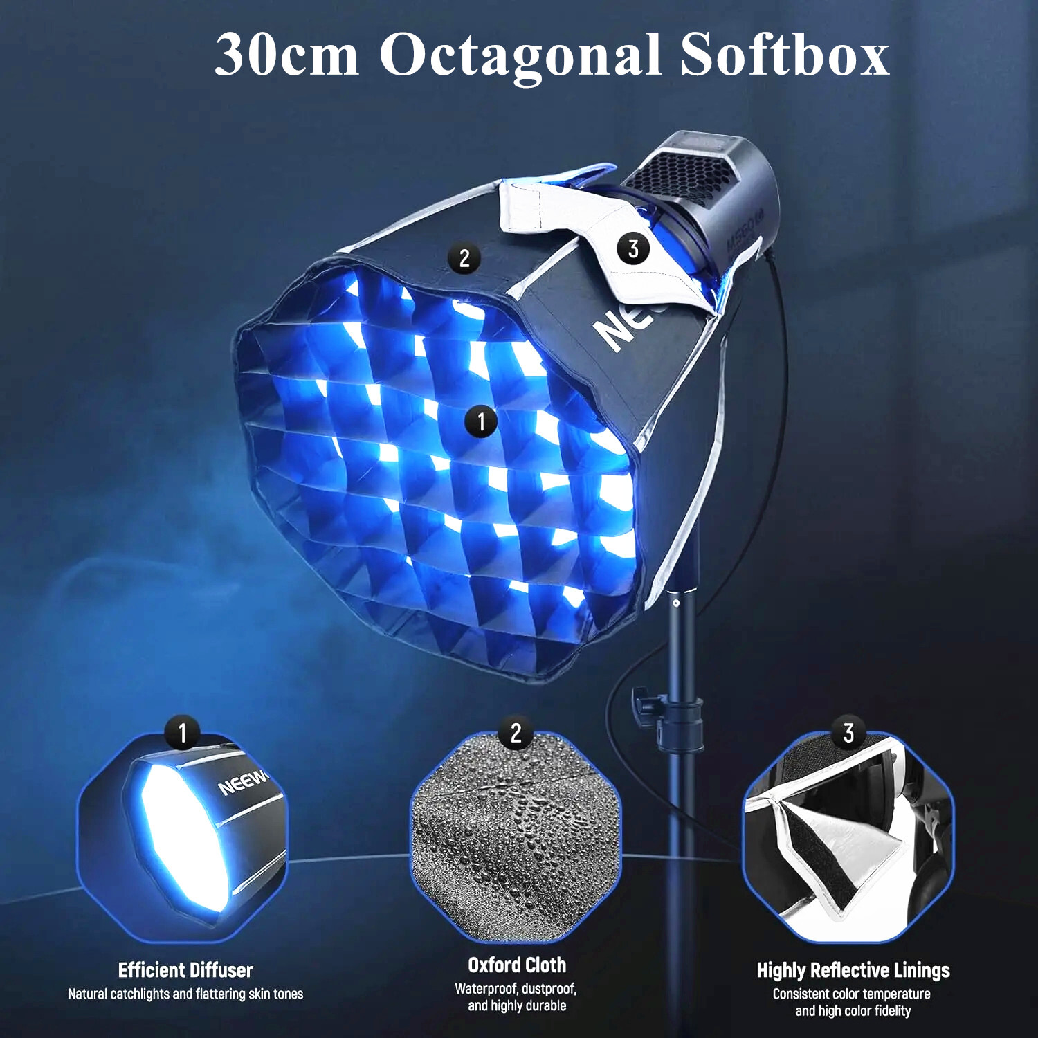 NEEWER 12'' 30cm Mini Octagonal Softbox Honeycomb for MS60 MS60B MS60C MS150B