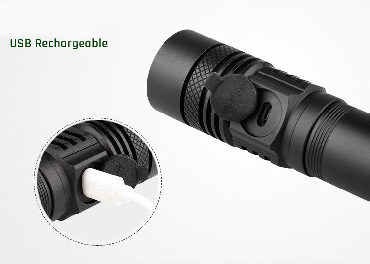 LED 3Modes USB Rechargeable Flashlight Torch Zoom Lamp Light battery