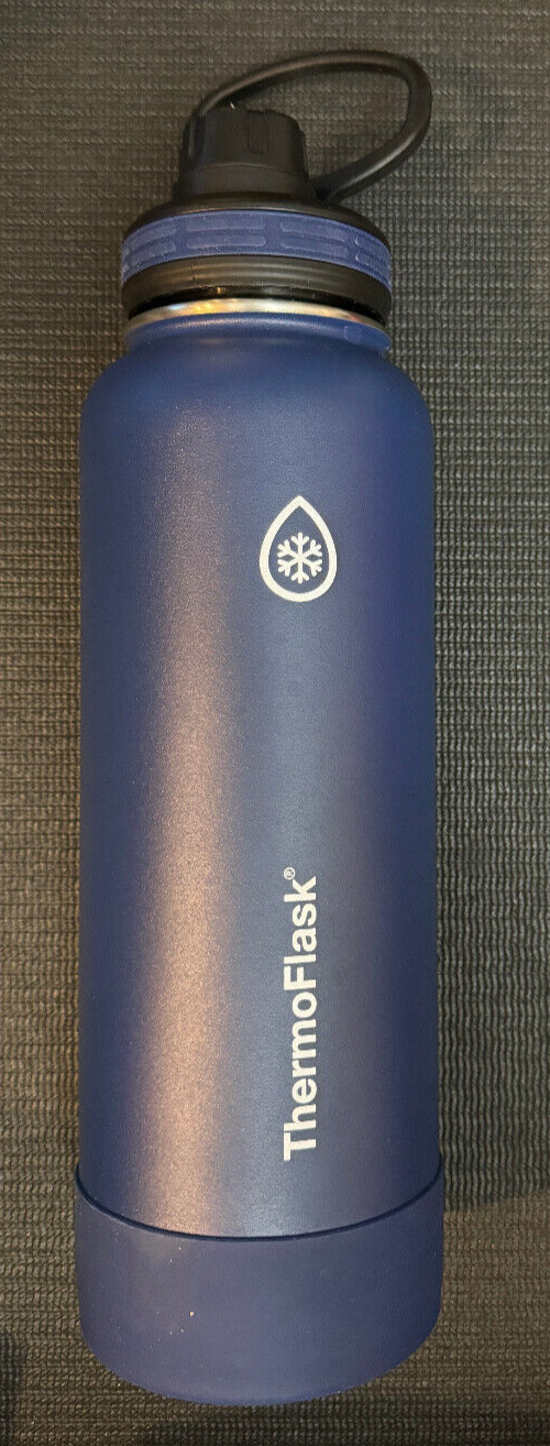 ThermoFlask Navy Double Wall Vacuum Insulated Stainless Steel Water Bottle 40oz