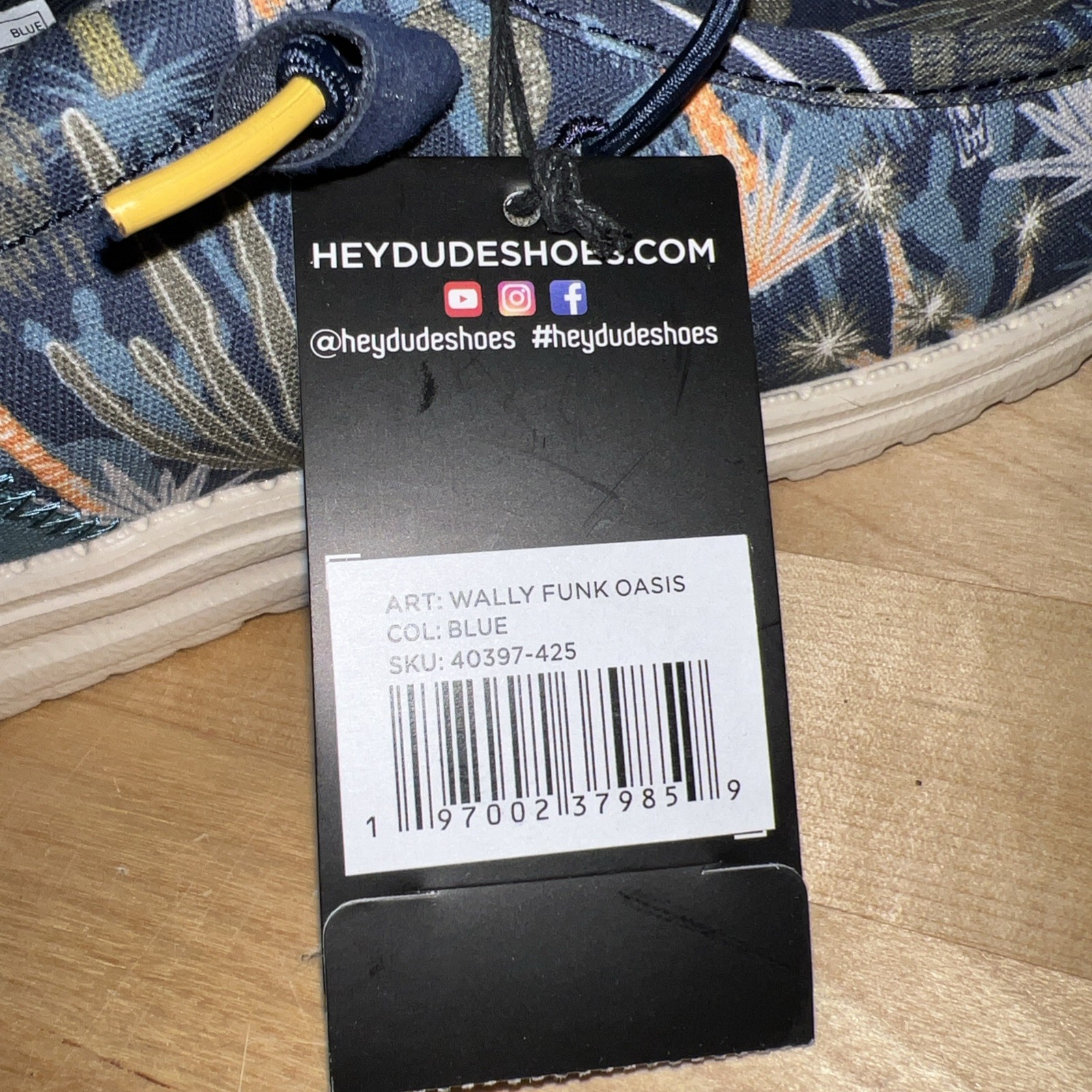 HEYDUDE Wally Funk Men’s Size 10 Oasis Blue Casual Shoes