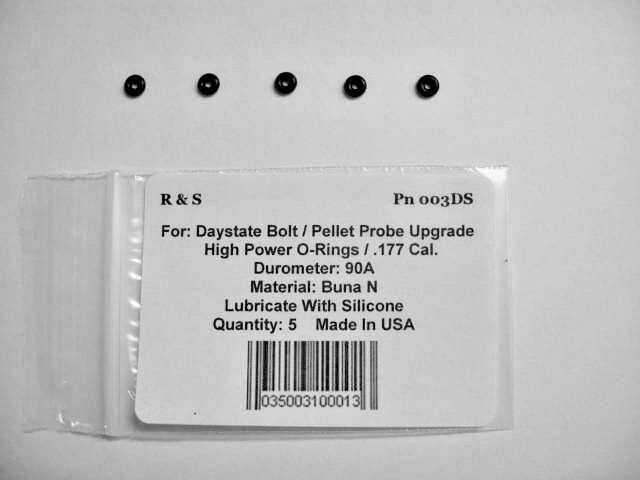 5 Daystate Bolt / Pellet Probe Upgrade High Power .177 Cal. O-Rings / R&S 003DS