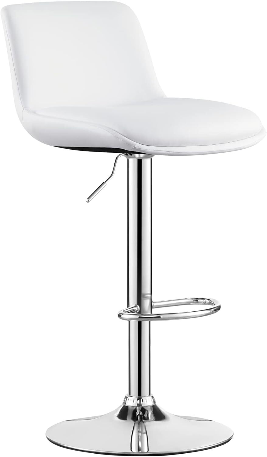 MINCETA Bar Stools,Modern Upholstered Swivel Stool,Adjustable Height 24" to 34".