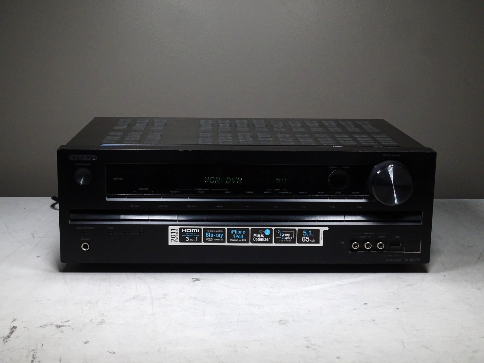 ONKYO A/V Receiver (TX-SR309) NO Remote-TESTED/Working