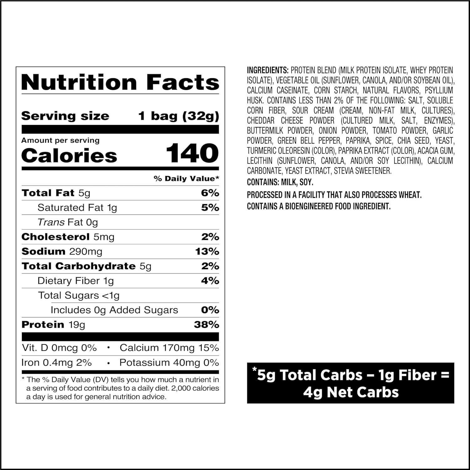 Nutrition Tortilla Style Protein Chips Variety Pack, Chili Lime, Nacho Cheese, L
