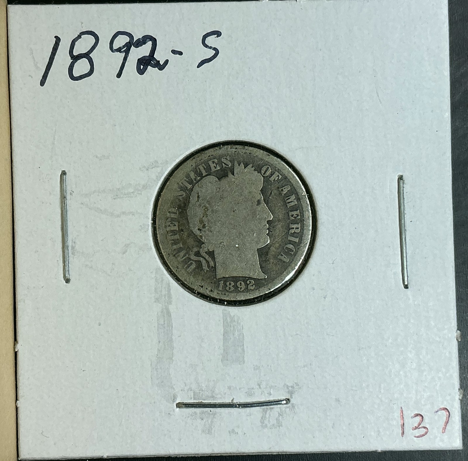 1892-S Barber Liberty Dime rare KEY date silver great coin choice better date