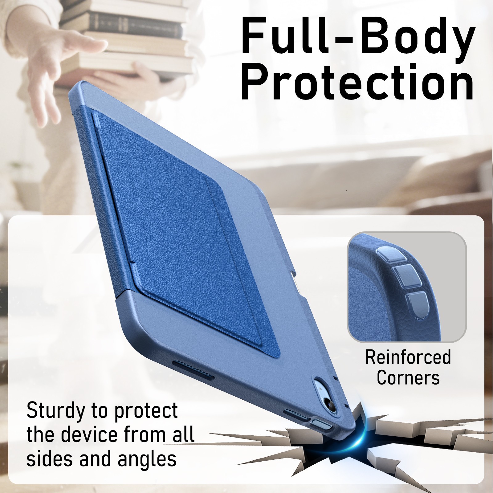 Multi-Angle Stand Case for iPad (A16) 11th/10th Generation, Ultra-Stable Support