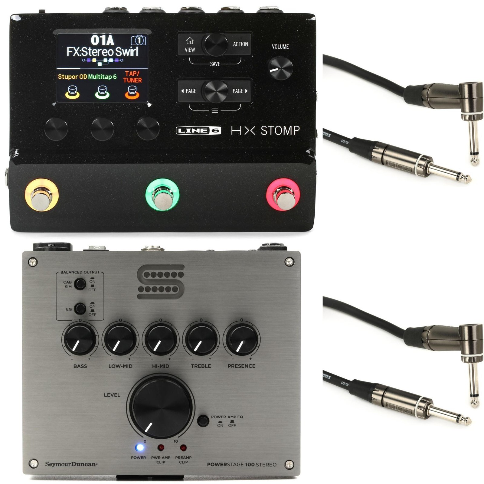 Line 6 HX Stomp XL Guitar Multi-effects Floor Processor and Seymour Duncan