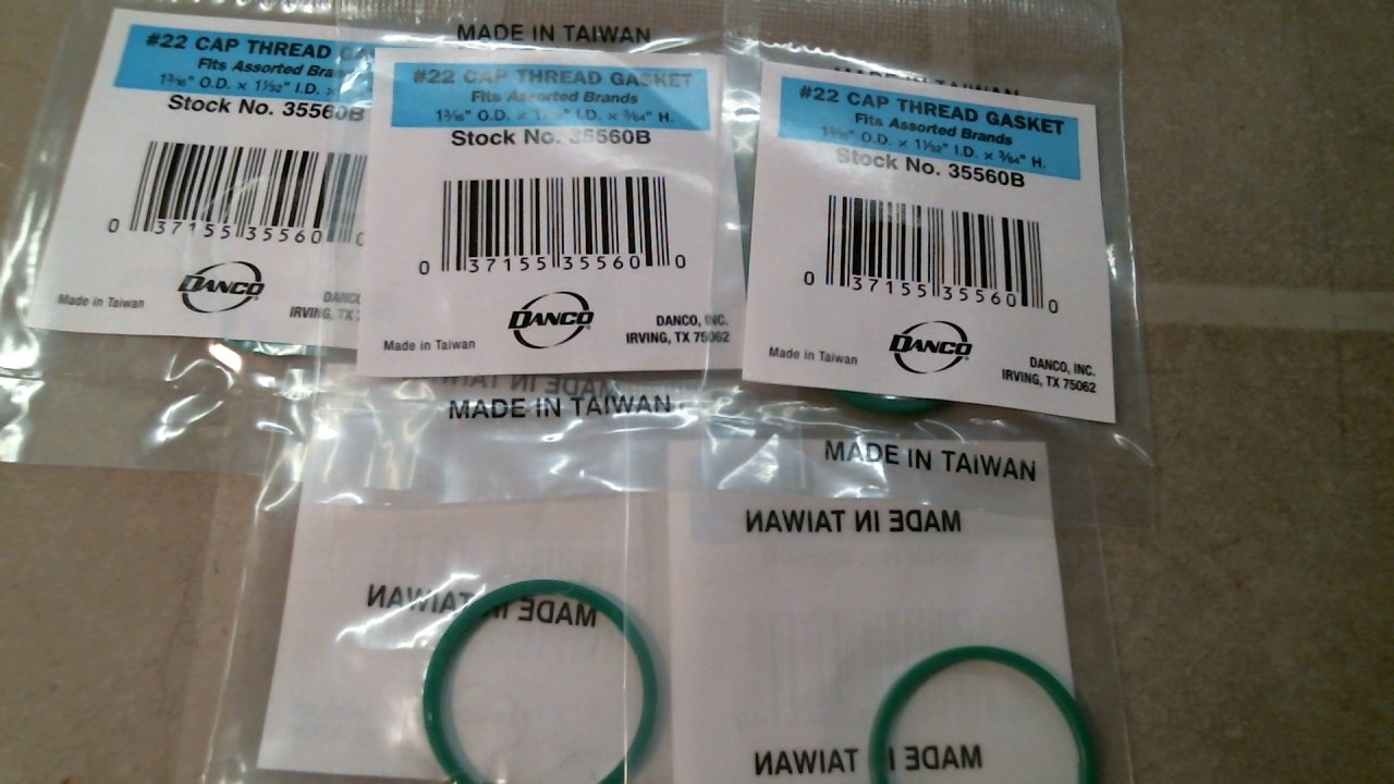 Danco #22 Cap Thread Gasket No. 35560B, Bag of 5, FREE SHIPPING
