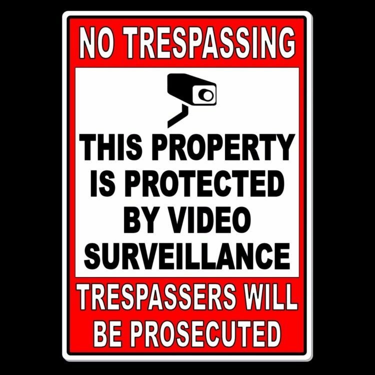 Property Protected Video Surveillance  Security Camera 5" x 7" Sign Metal MS10