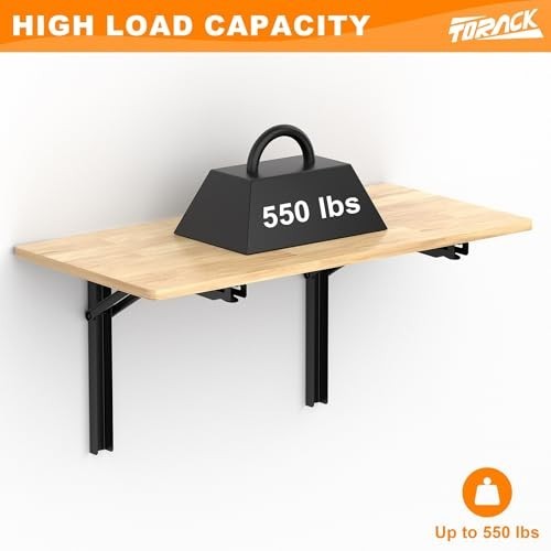 Heavy Duty Folding Wall Workbench - Space-Saving Collapsible Desk for Garage, 55