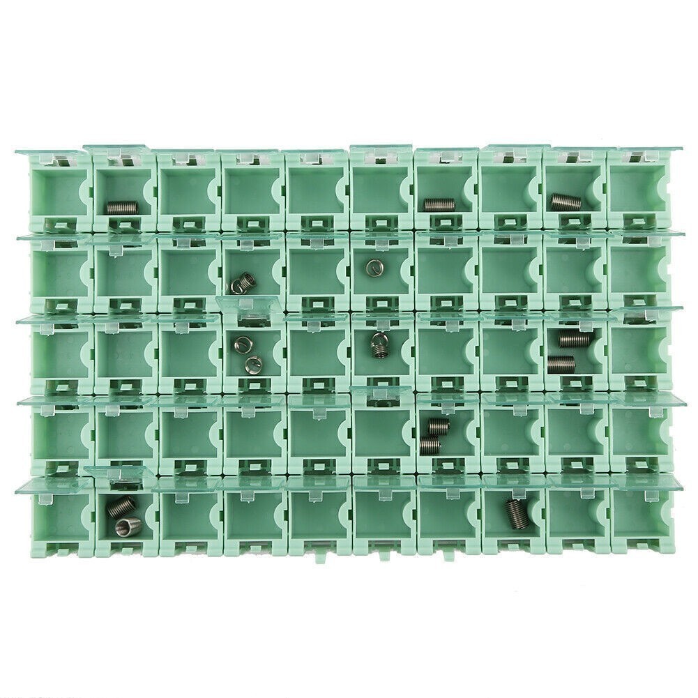 50Pcs Green SMT SMD Container Box Electronic Components Mini Storage Case