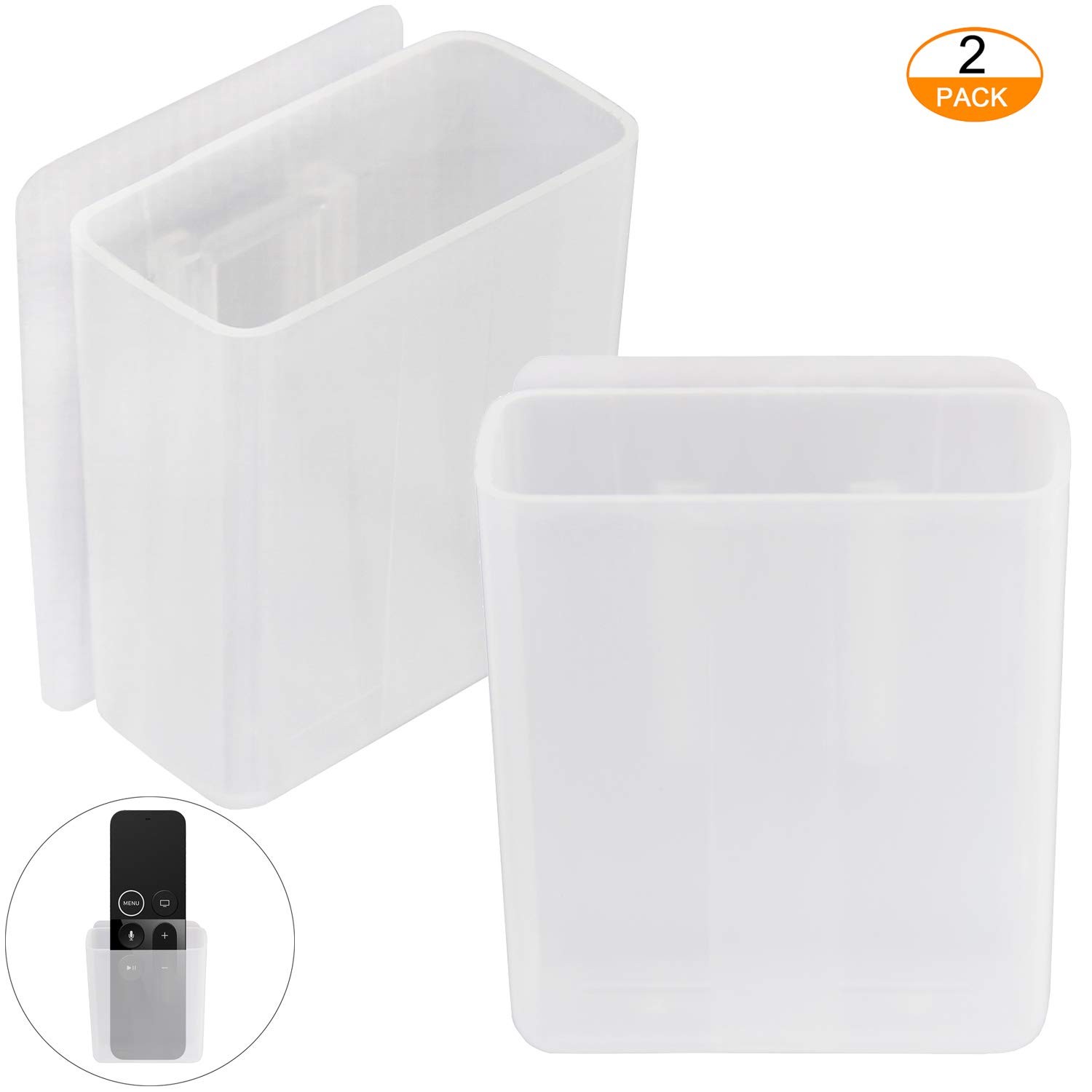2 Pack Universal Remote Control Holder 7x6x3cm, Wall Mount Media Organizer Se...