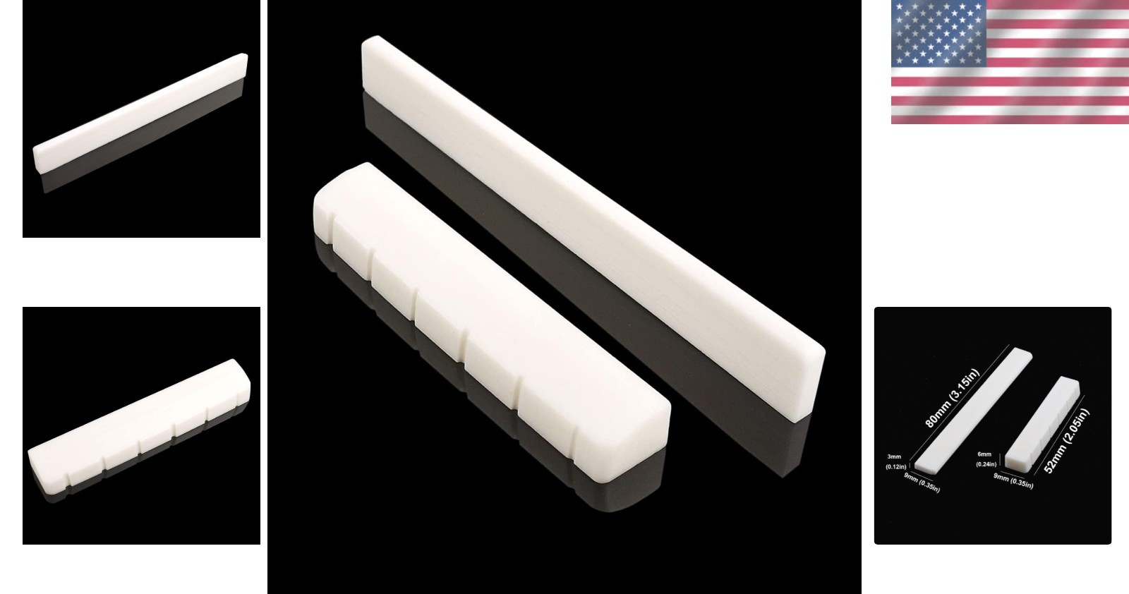 Natural Bone Nut and Saddle Set for Classical Guitar - Enhance Tone