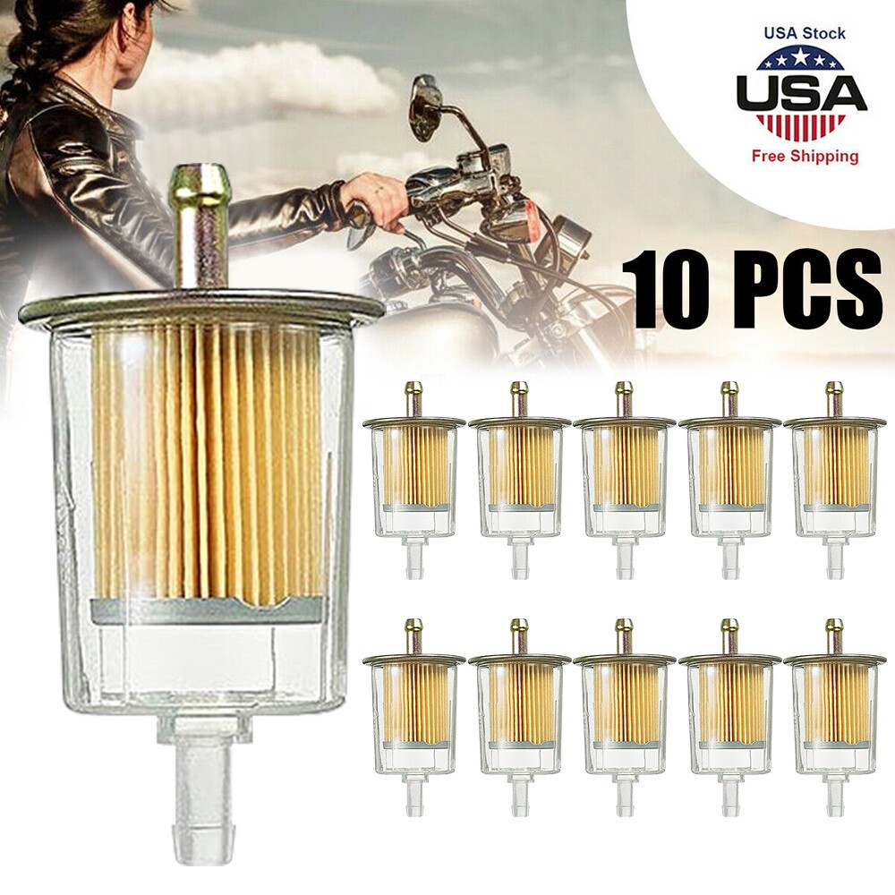 10 Packs 3/8" Fuel Filters Industrial Universal Motorcycle Inline Gas Fuel Line