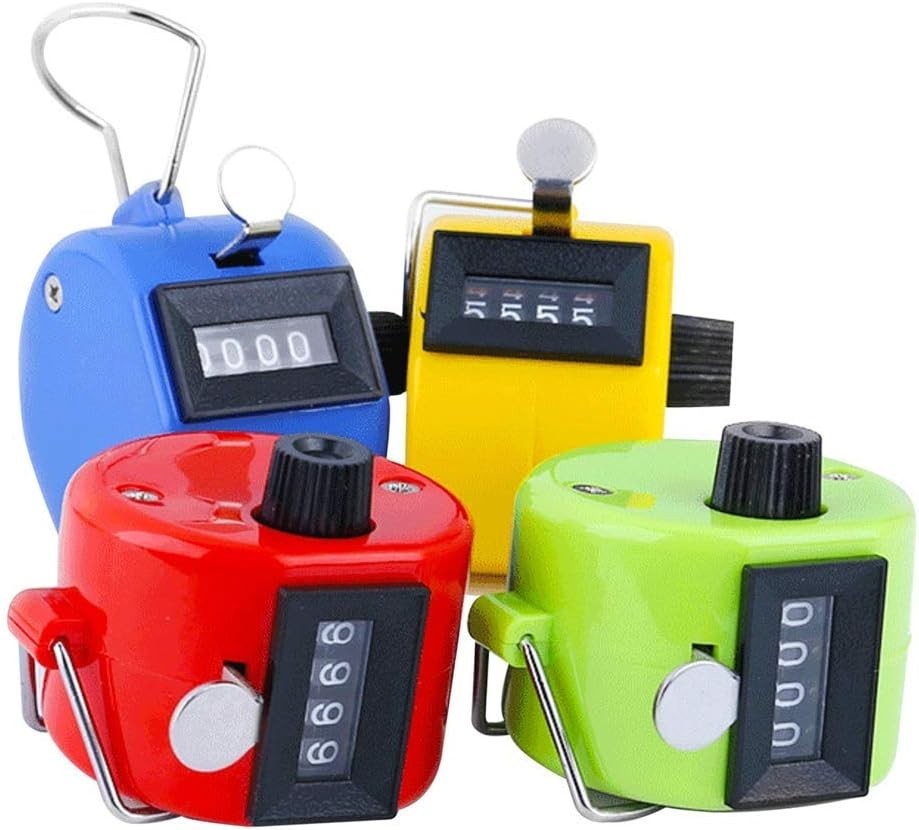 Versatile Pack of 8 Click Counters - Colorful Tally Tools for Any Activity