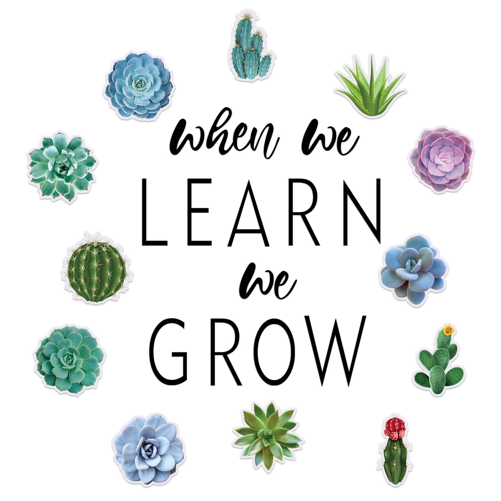 13 Succulent Cutouts for Classroom Decor Rustic Bloom Bulletin Board Set