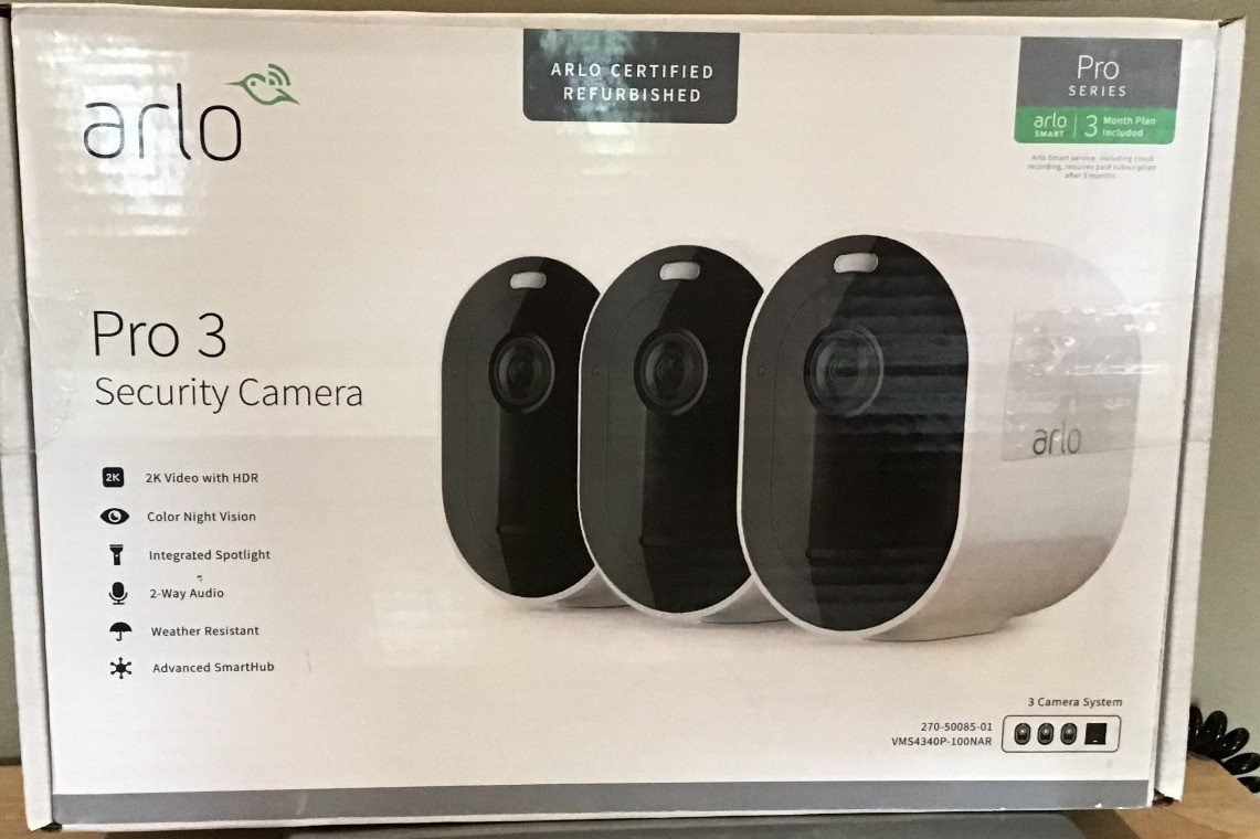 ARLO VMS4340P-100NAR 3 PK Security Camera w/Night Vision
