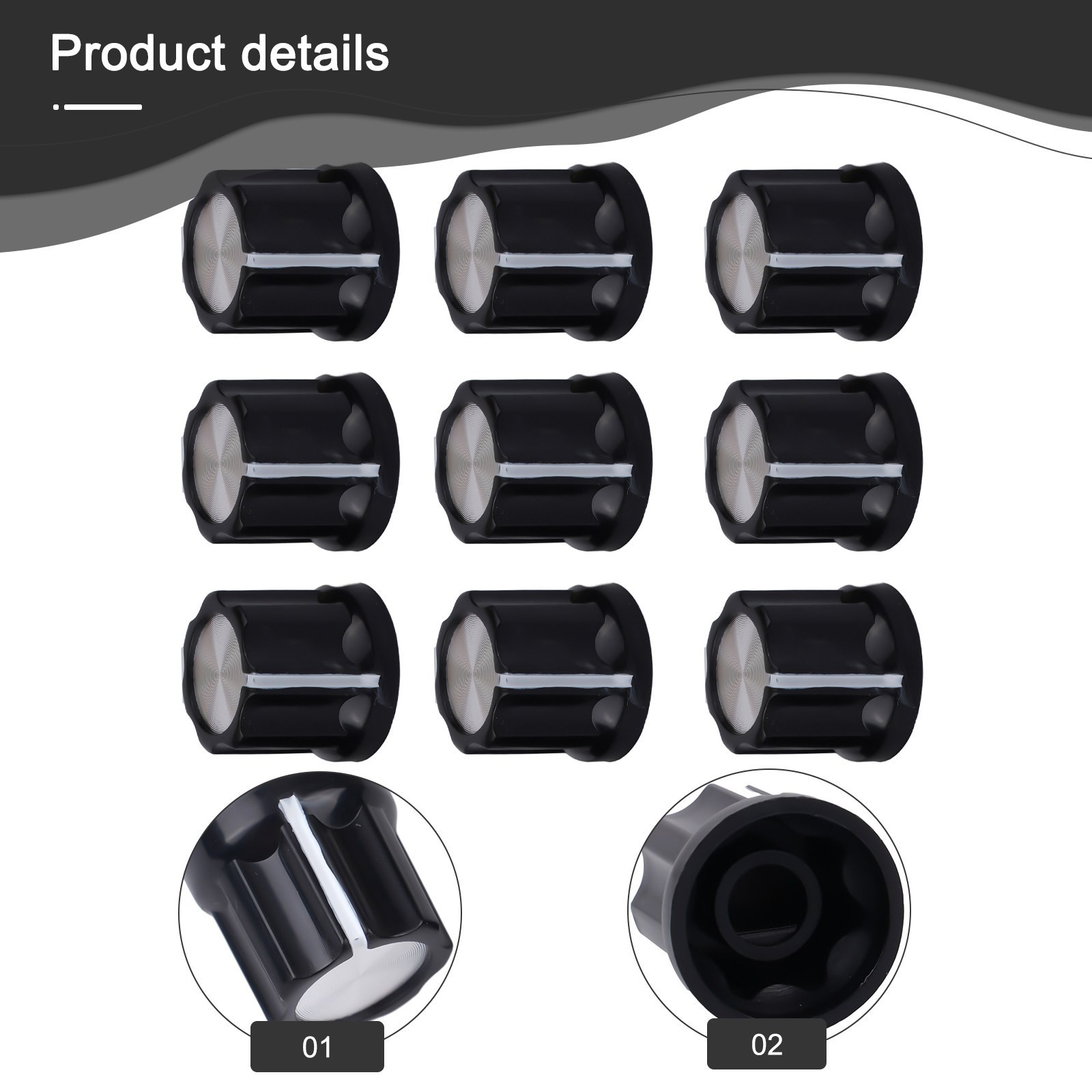 Compact and Easy to Use 10pcs D Type Volume Control Potentiometer Knobs