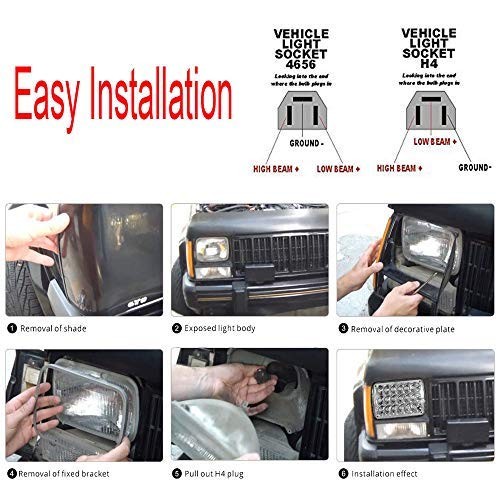 Pair 7x6Inch Headlight Sealed Beam For Dodge D150 D250 D350 D100 W150 W350