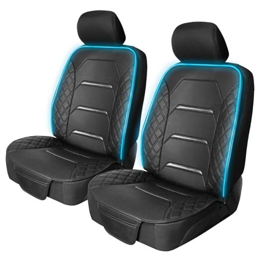 RGB LED Car Seat Protector with Remote 2 Pack — Color-Changing 2pc Seat Covers