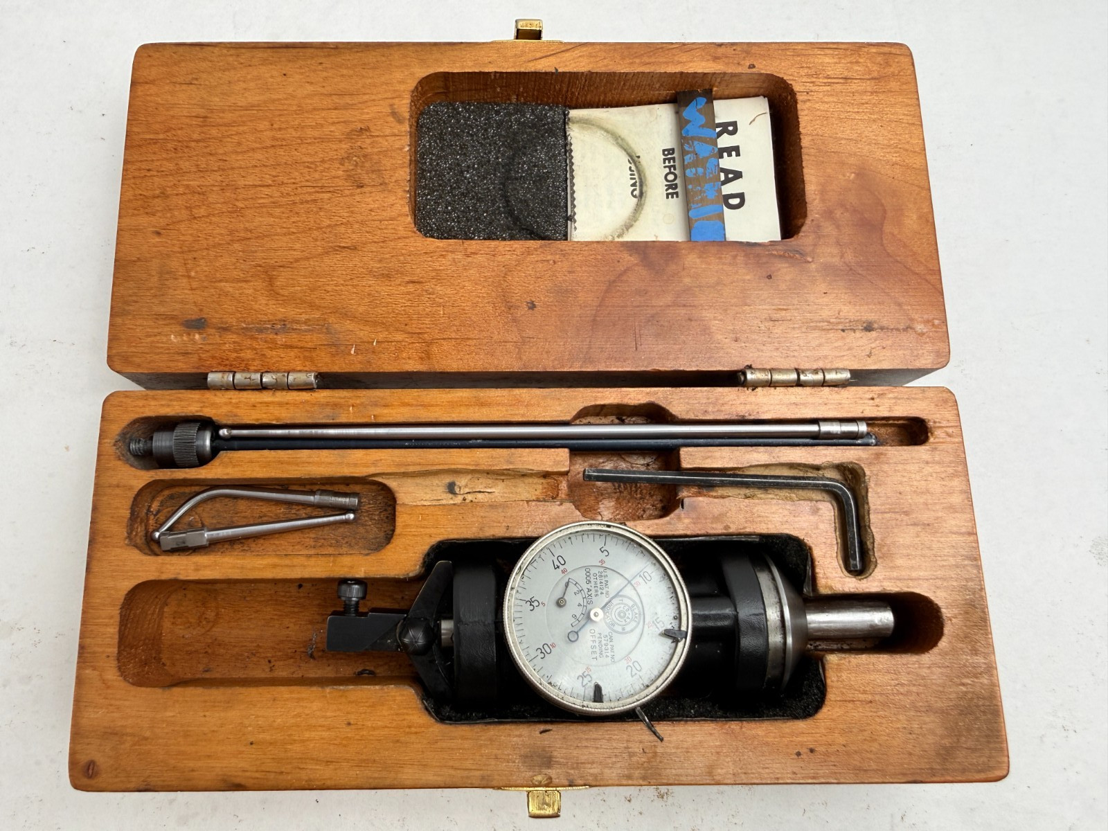 Blake Co-Ax indicator set with wood case .0005 Machinist Tools