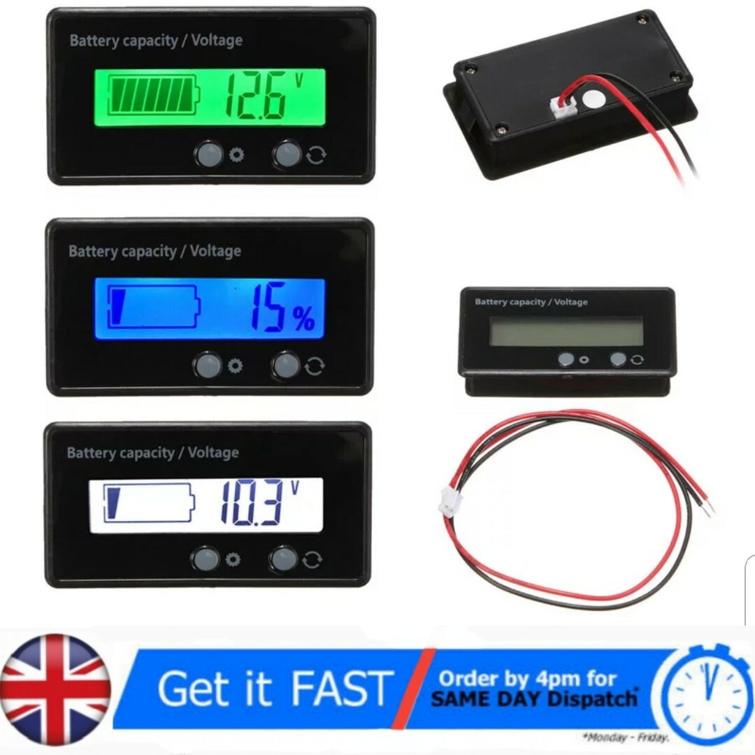 12V-48V Indicator Battery Capacity Voltage Tester LCD Display Lead-acid Monitor