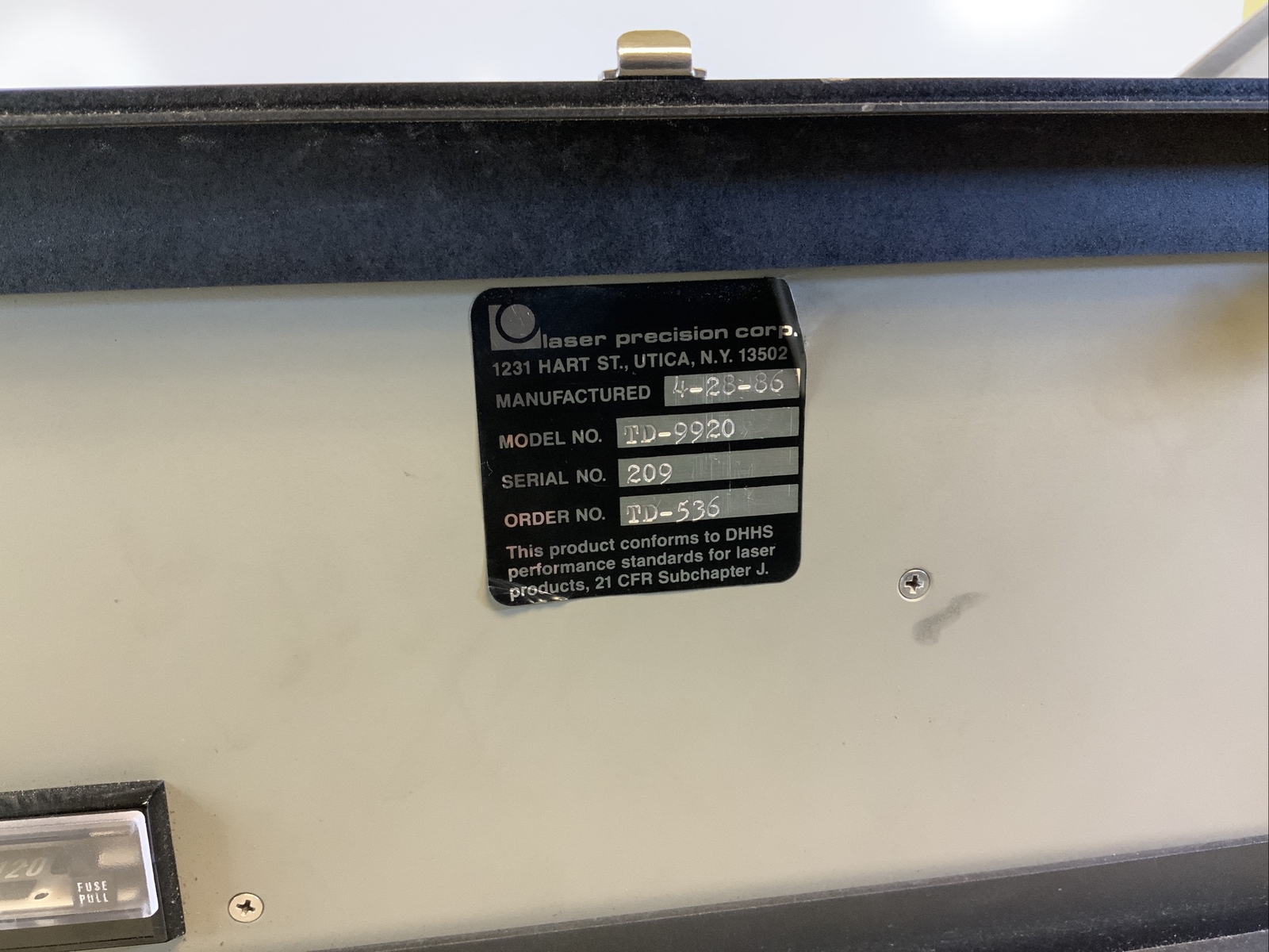 Laser Precision TD-9920 Optical Time Domain Reflectometer - AR72