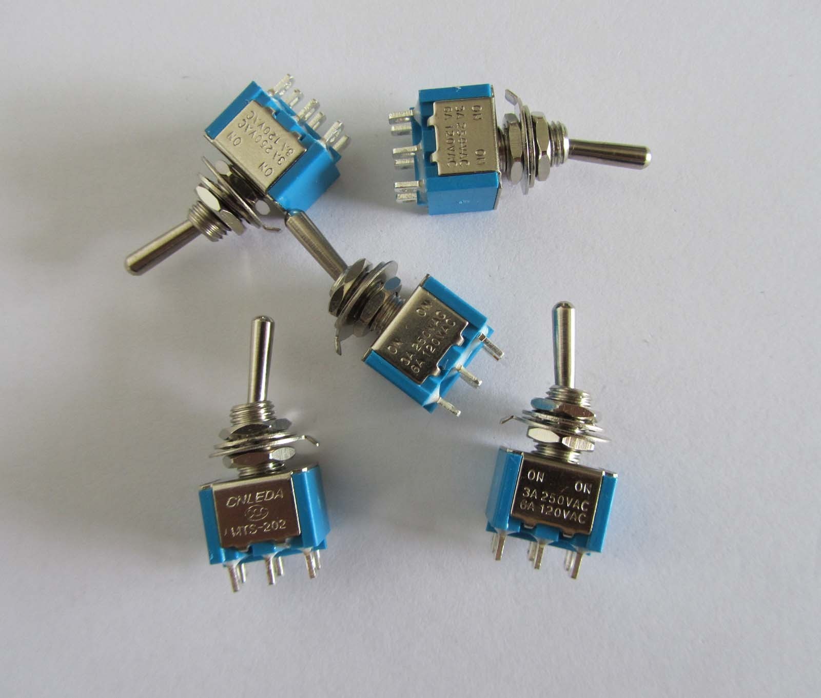 5x DPDT Guitar Mini Toggle Switch 2-Position ON-ON 6 PIN Car/Boat Switches