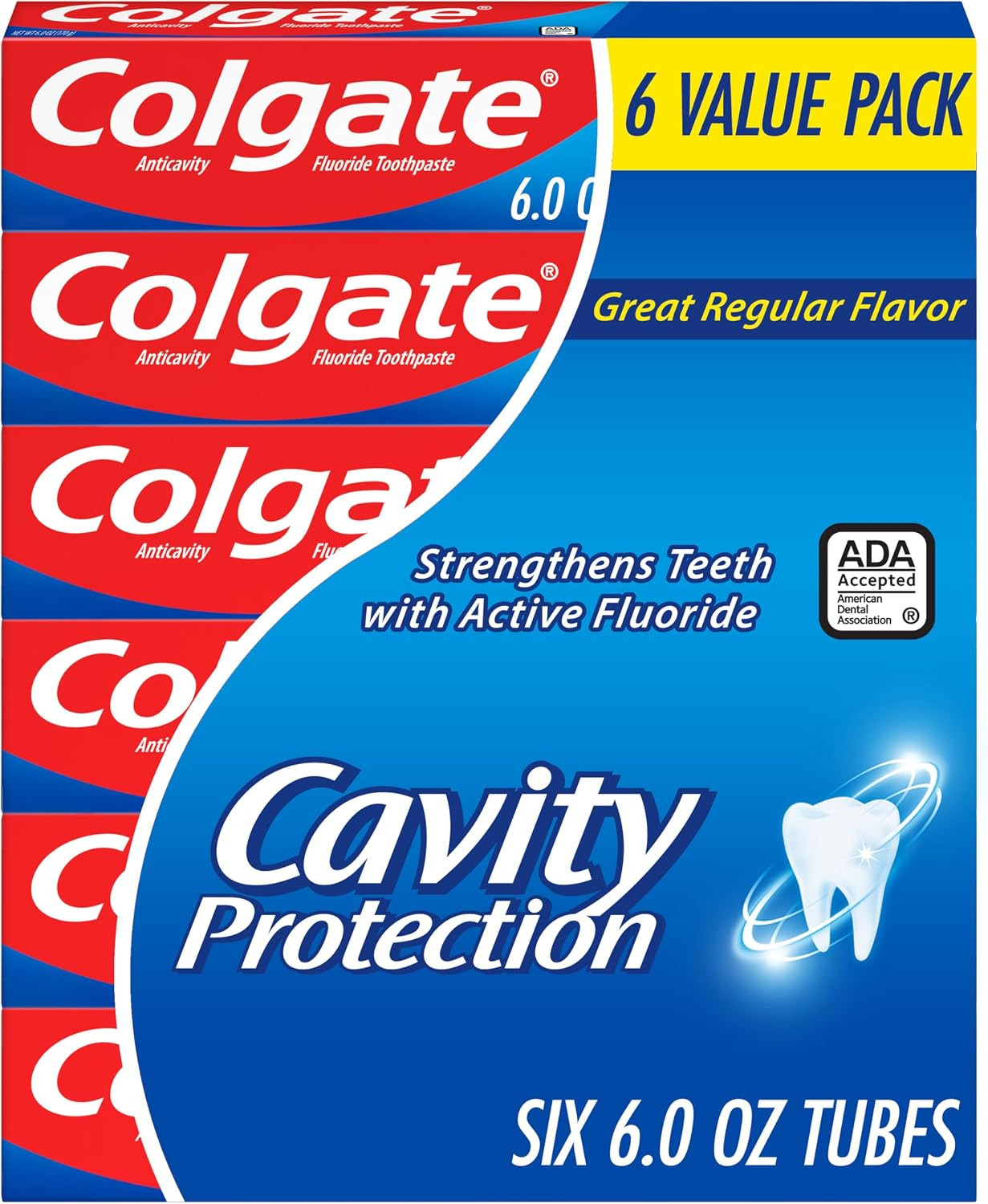Cavity Protection Fluoride Toothpaste Mint Flavor 6 Oz 6 Pack Anti Cavity Adults