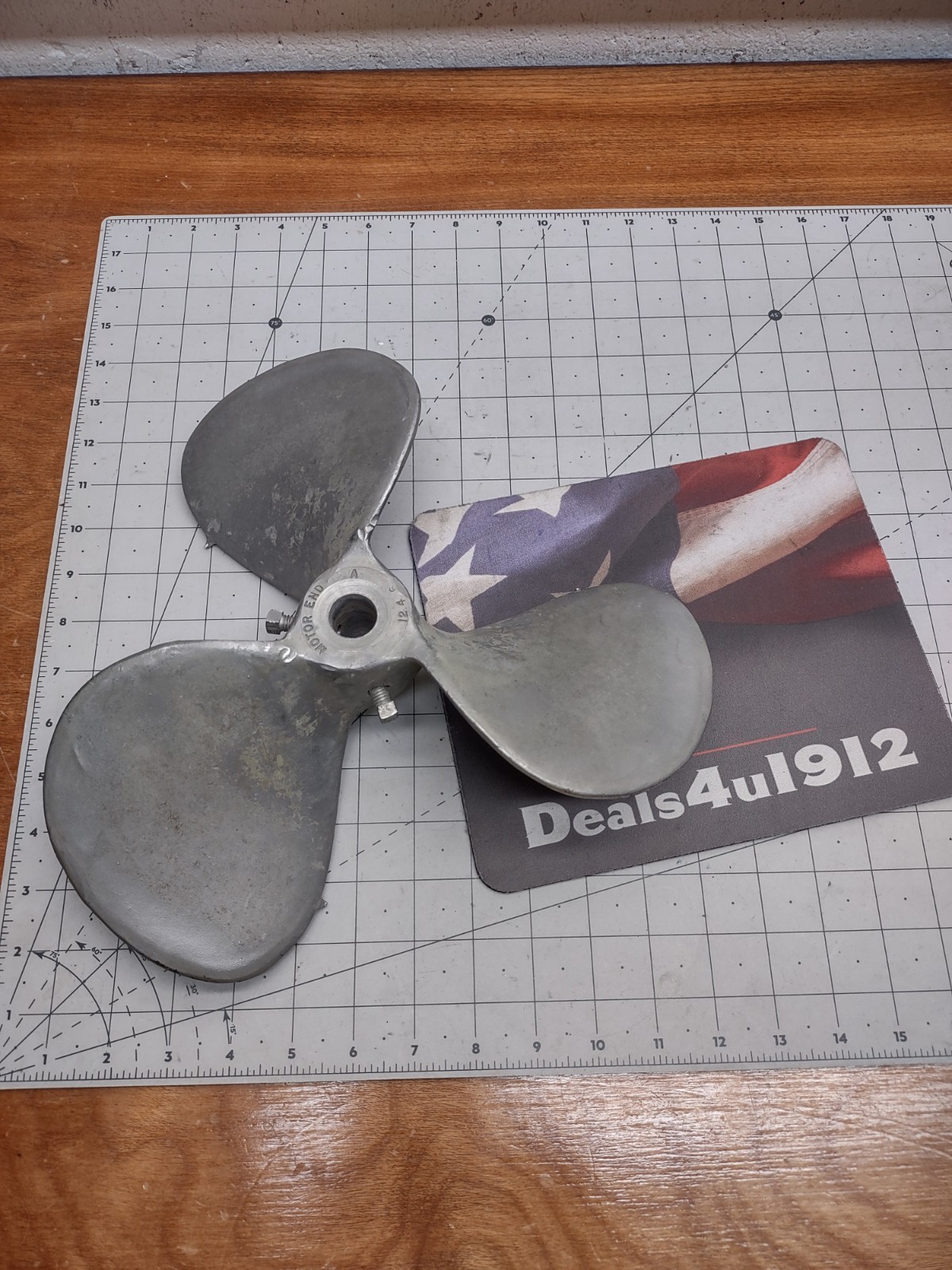 316 Stainless Steel Mixer or boat Propeller 12.4 inch x 6, 3/4 shaft Very Good