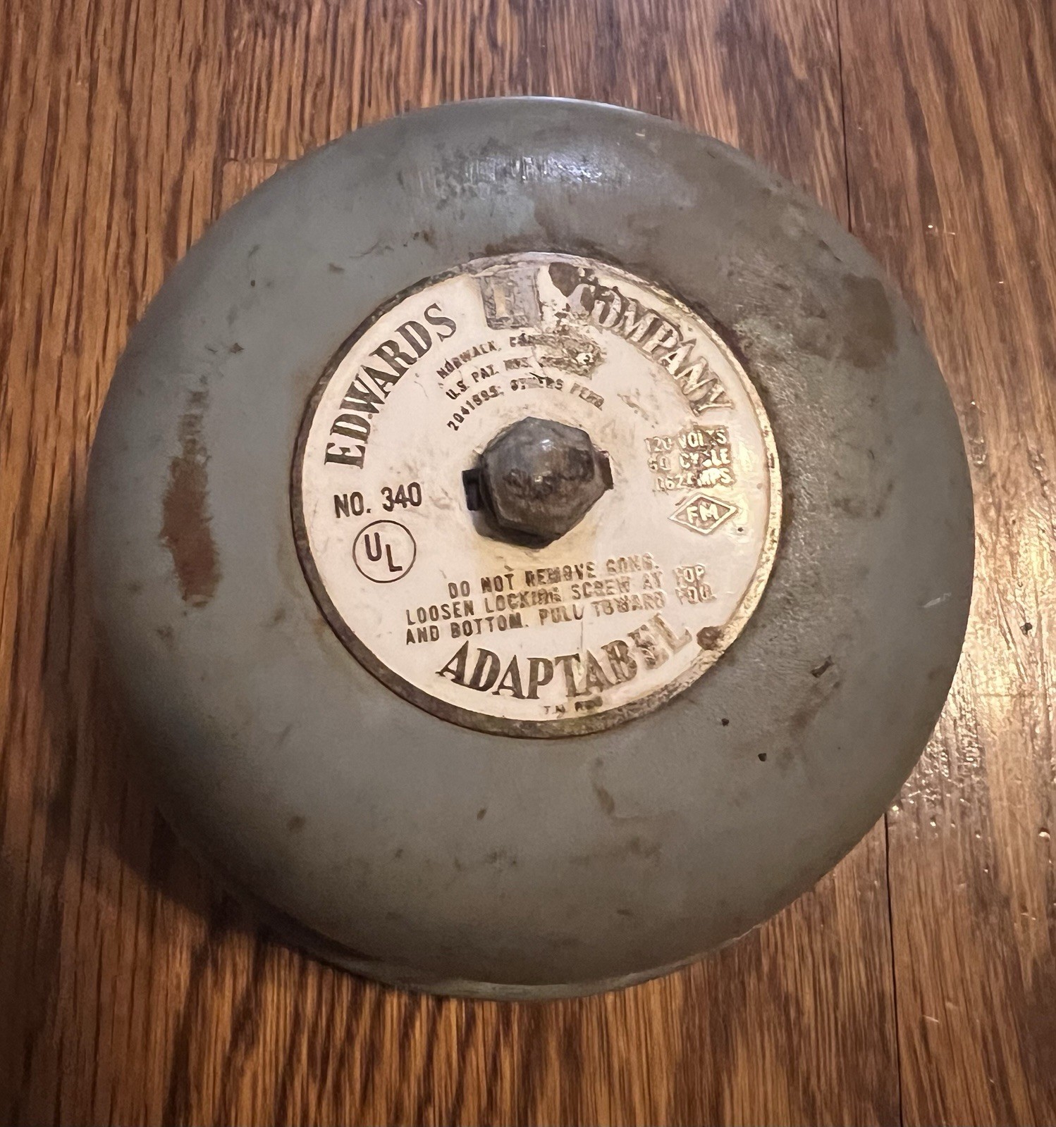Vintage c1950s Edwards Adaptabel No 340 Industrial School Alarm Bell 120V Decor