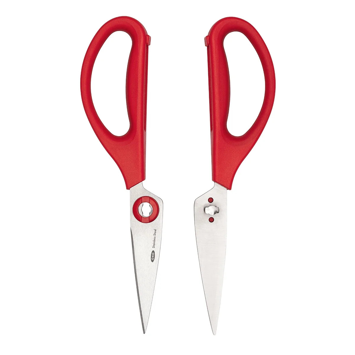 OXO SoftWorks Stainless Steel Kitchen Shears, 1 Count, Red