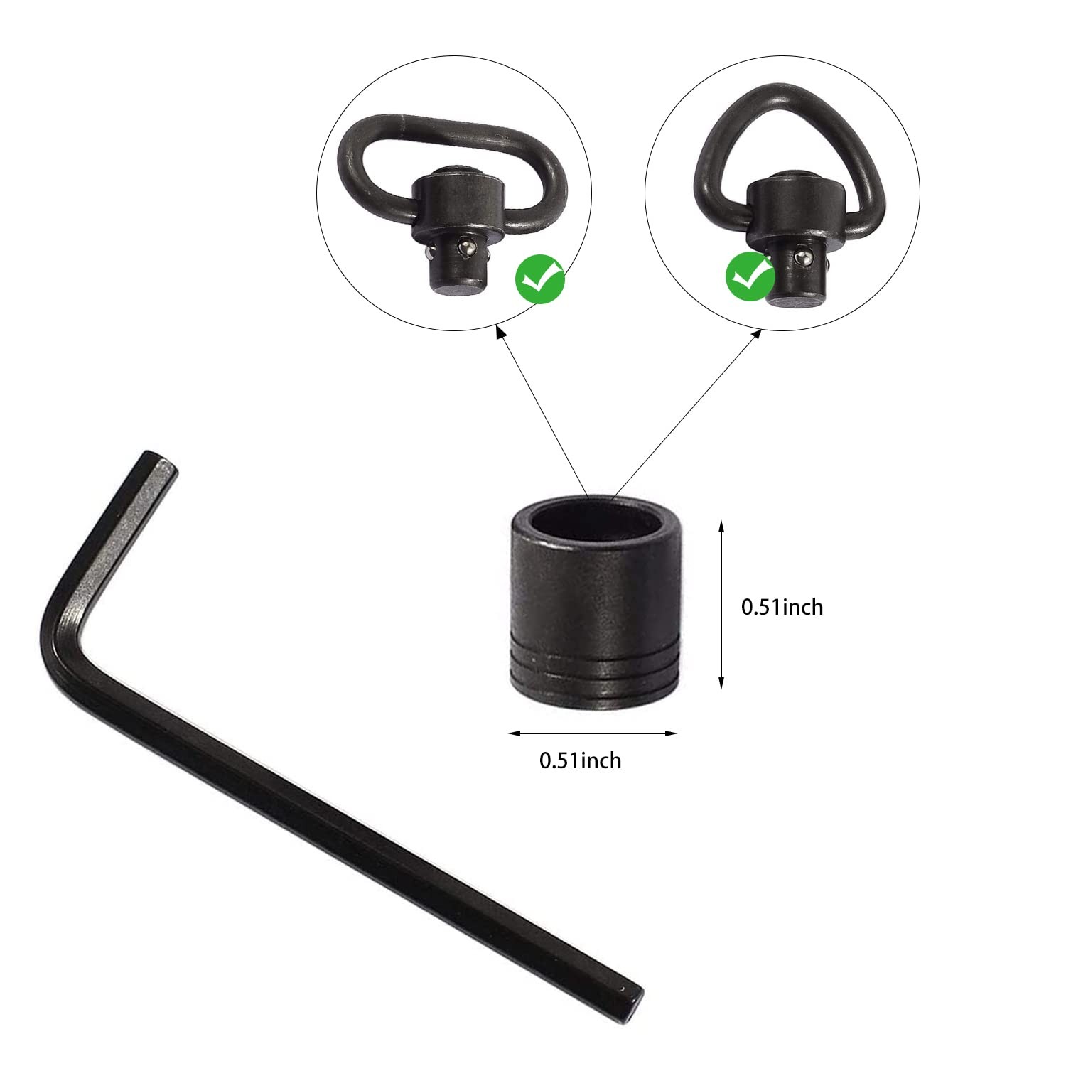 LUAATT Quick Detach Swivels Stud Base Adapter Kit