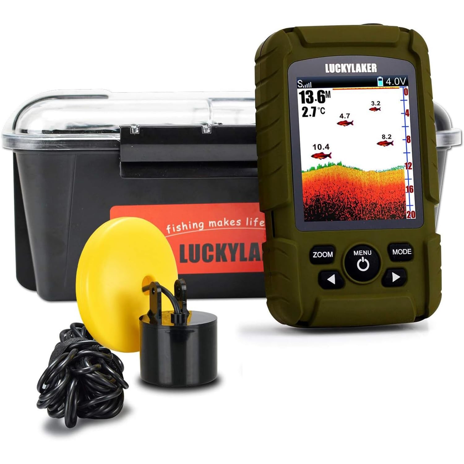 LUCKY Water Depth Fish Finders Waterproof Portable Fishing Fish Finder Display H