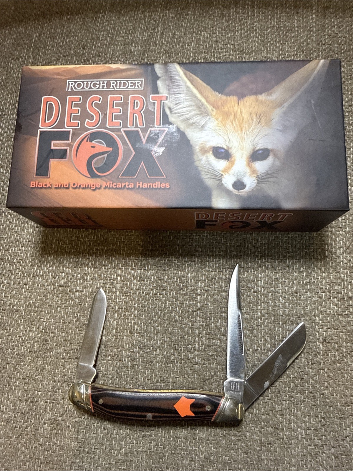 Rough Rider Desert Fox Stockman RR2303 Stainless Micarta Folding Knife