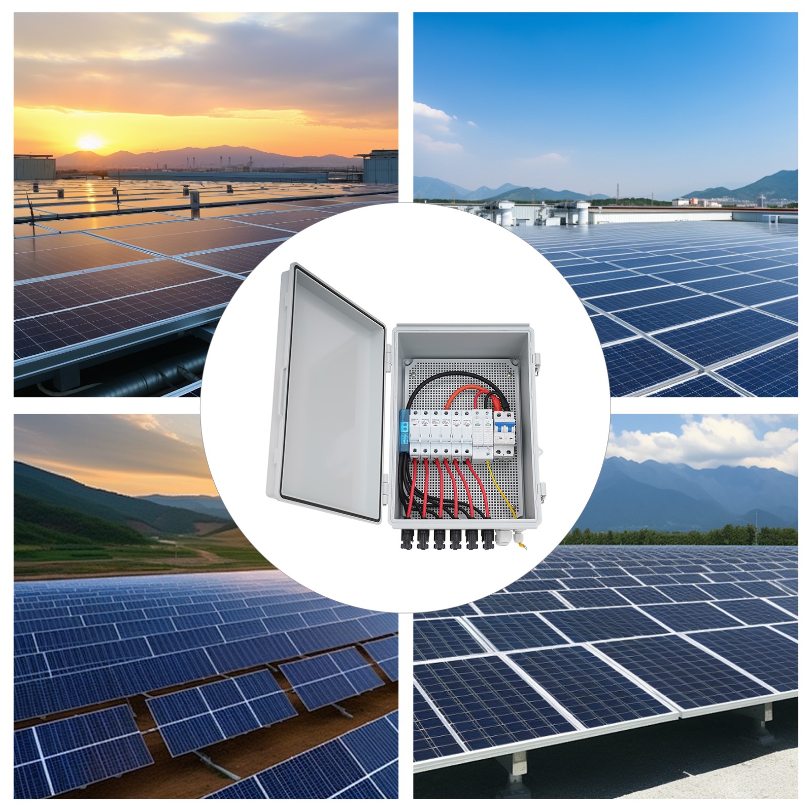 6 STRING SOLAR PV COMBINER BOX CIRCUIT BREAKER JUNCTION BOX FOR SOLAR SYSTEM NEW